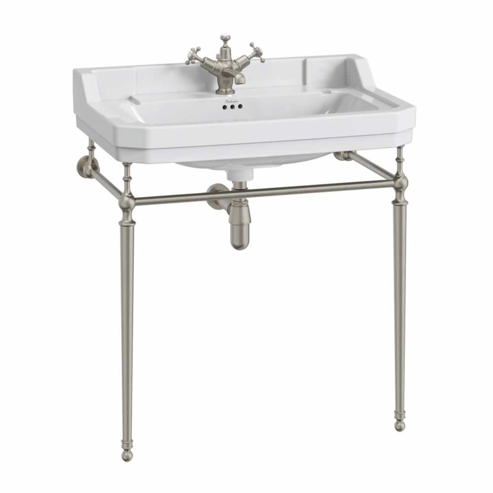 Edwardian 80cm basin with brushed nickel wash stand